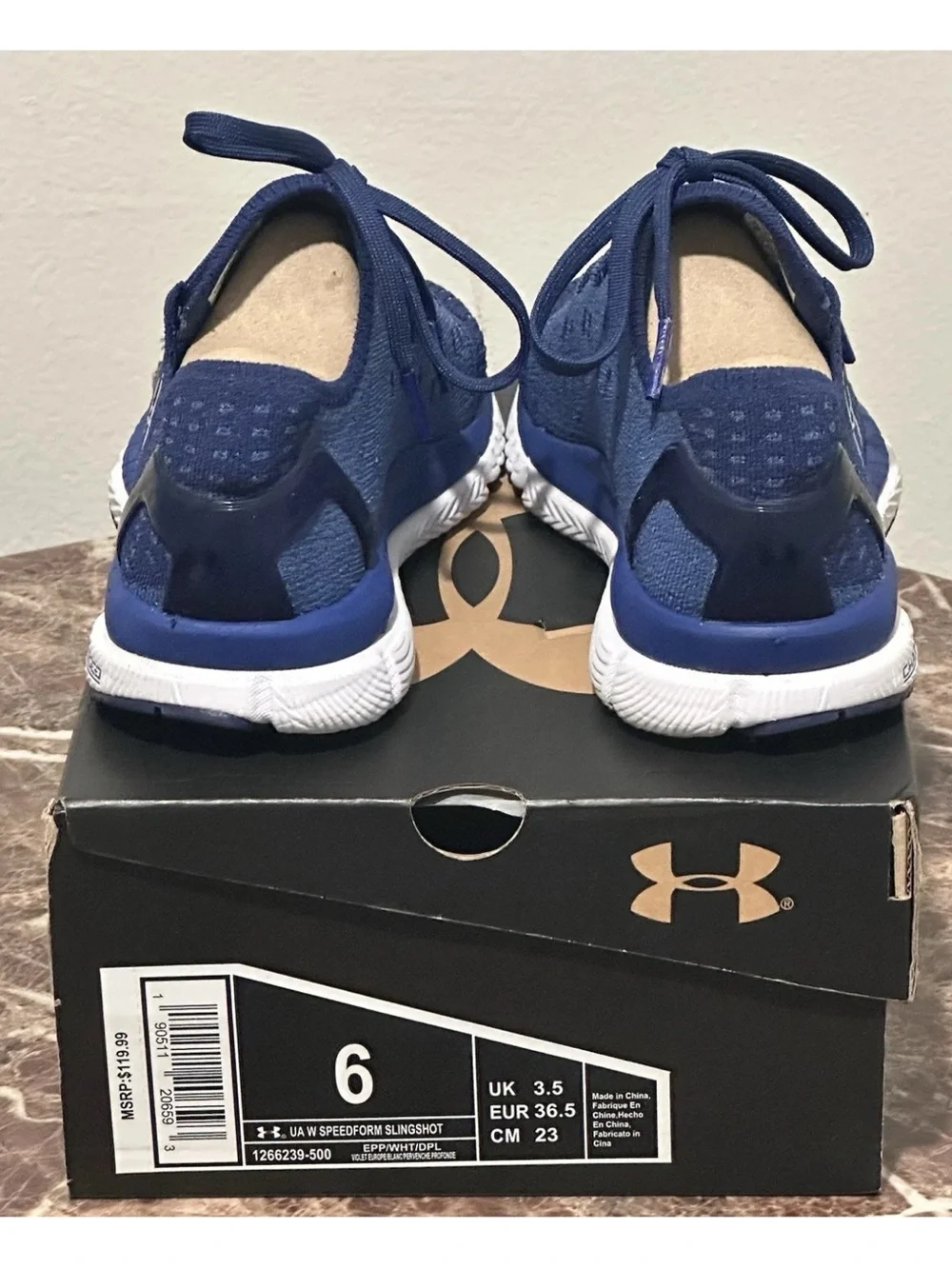 Under Armour SpeedForm Slingshot Womens Blue Running Shoes Sneakers Size 6